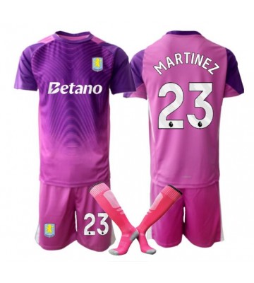 Aston Villa Emiliano Martinez #23 Målmand Tredjetrøje Børn 2025-26 Kortærmet (+ Korte bukser)